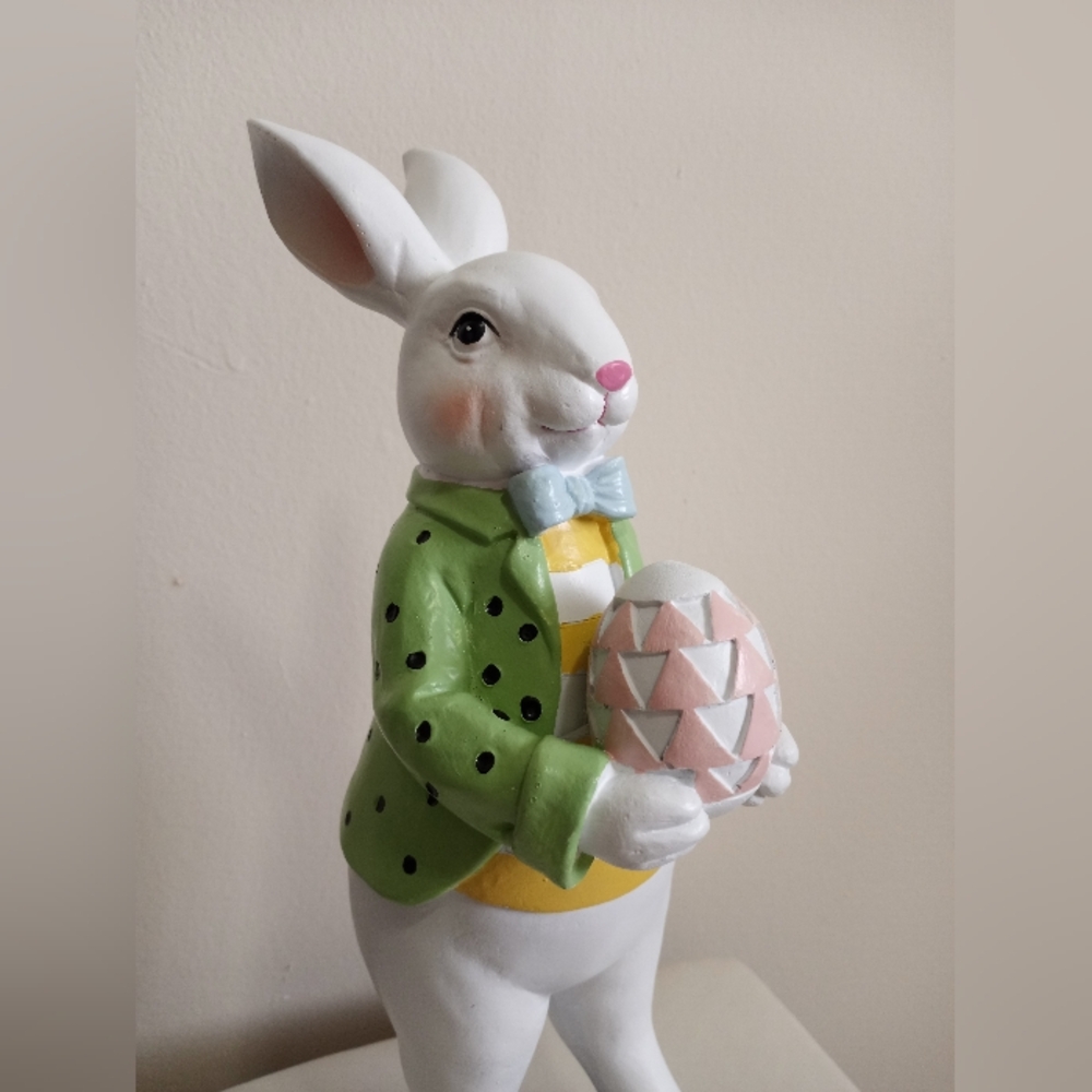 Easter Bunny Figurine with Egg